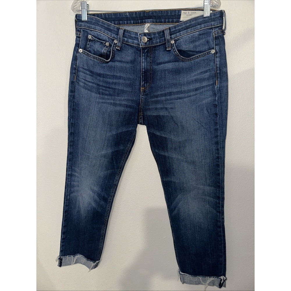 Rag & Bone Women's Ankle Skinny Jeans – Medium Was Blue , Raw‎ Hem Size 29